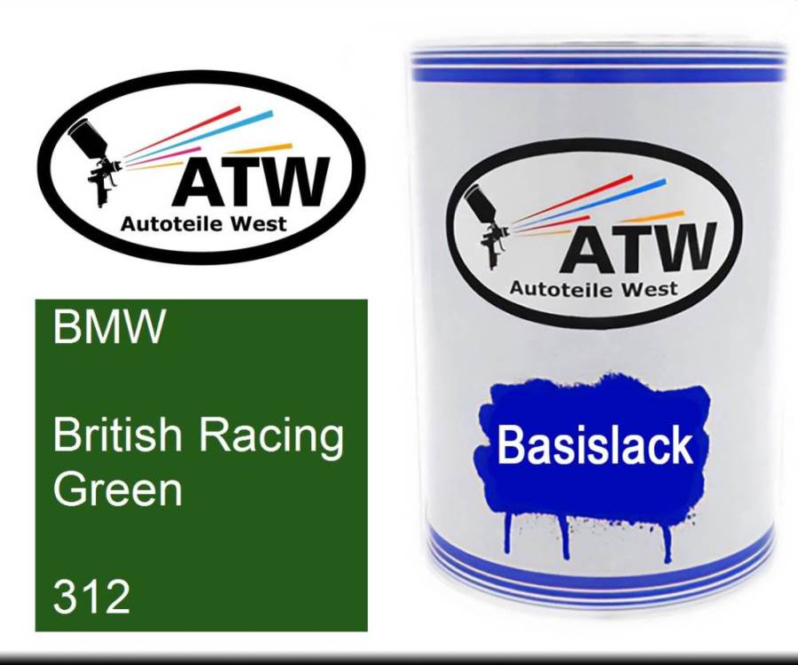 BMW, British Racing Green, 312: 500ml Lackdose, von ATW Autoteile West.